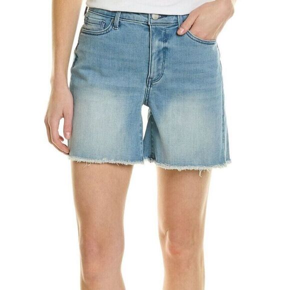 NYDJ MGTBSH8181 Women's Sz 00 Blue Everly High Rise A-Line Fray Hem Shorts $69 - Picture 6 of 7